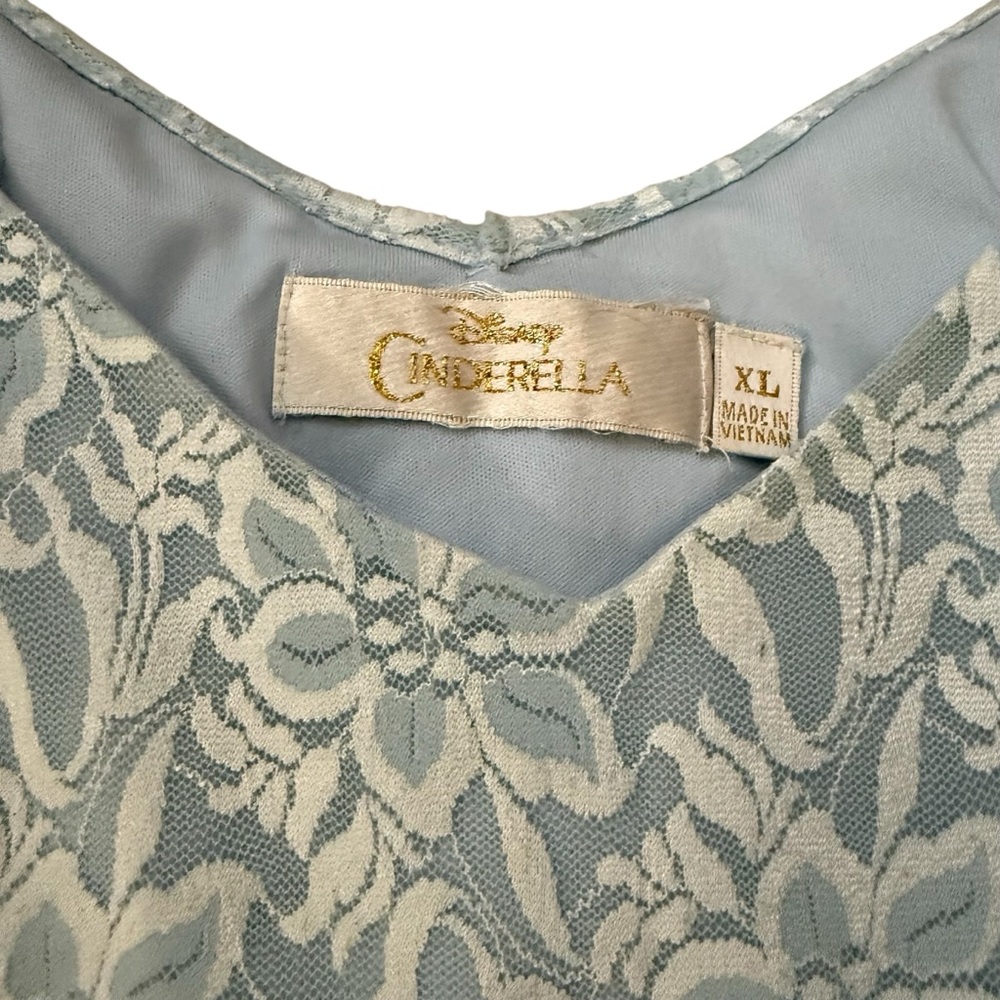 Disney Cinderella Adult Light Blue Floral Lace Fit & Flare Dress XL - Picture 6 of 10